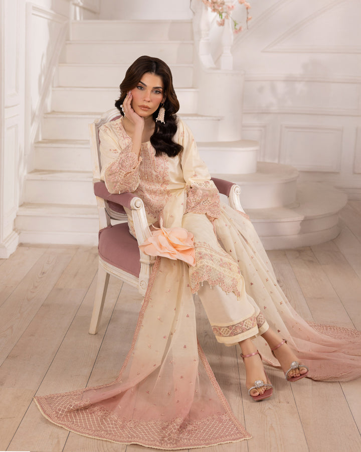 3-Piece Ready-to-Wear Jacquard Cotton Suit | 2257-AF-J.CT - Sha Posh Textile