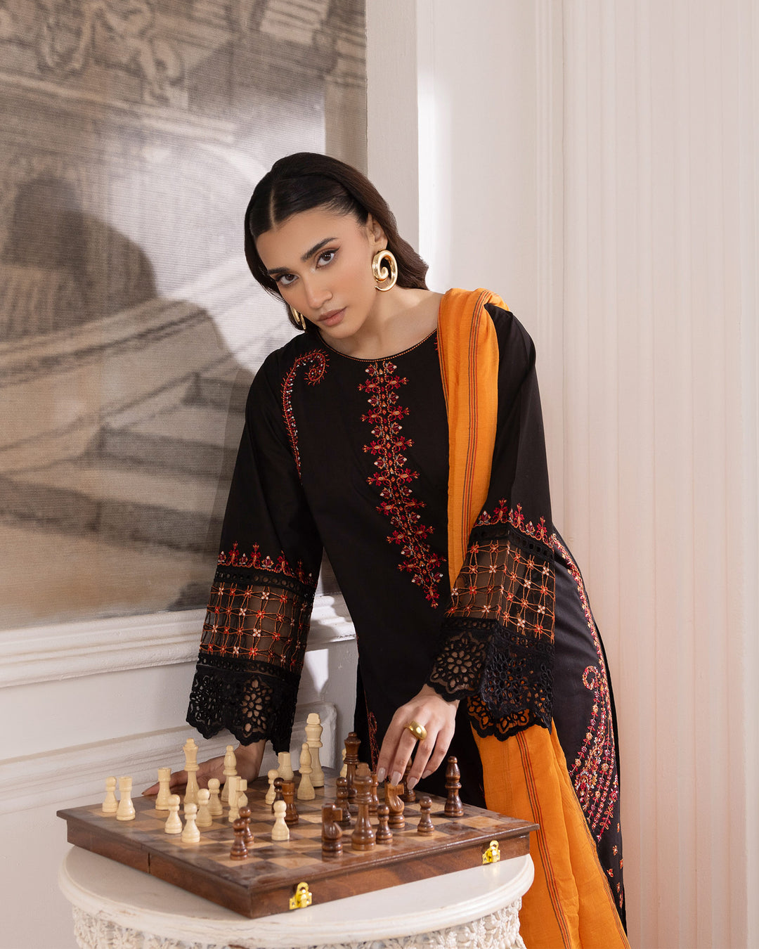 3-Piece Ready-to-Wear Cambric Suit | 2260-AF-K.CT - Sha Posh Textile