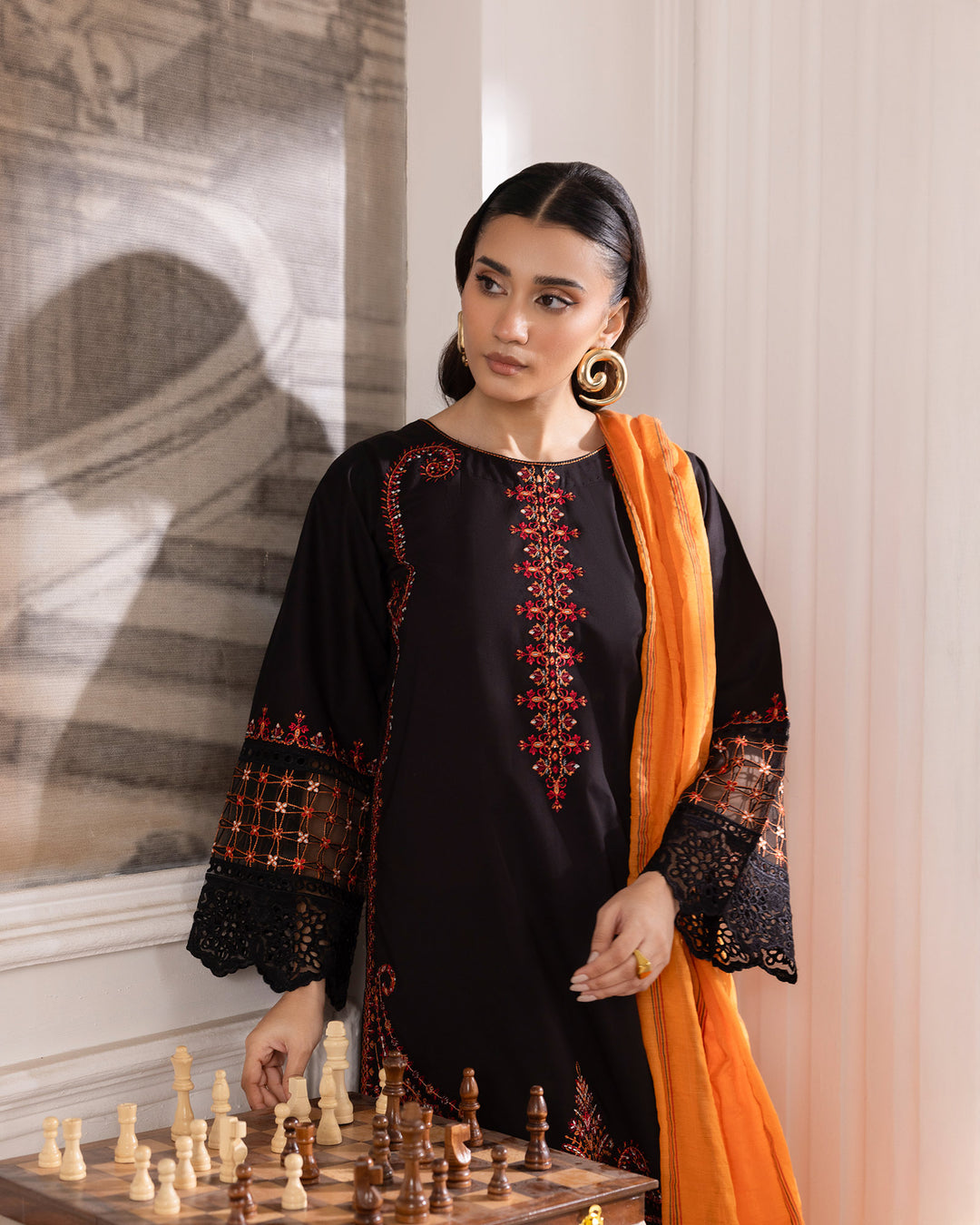 3-Piece Ready-to-Wear Cambric Suit | 2260-AF-K.CT - Sha Posh Textile