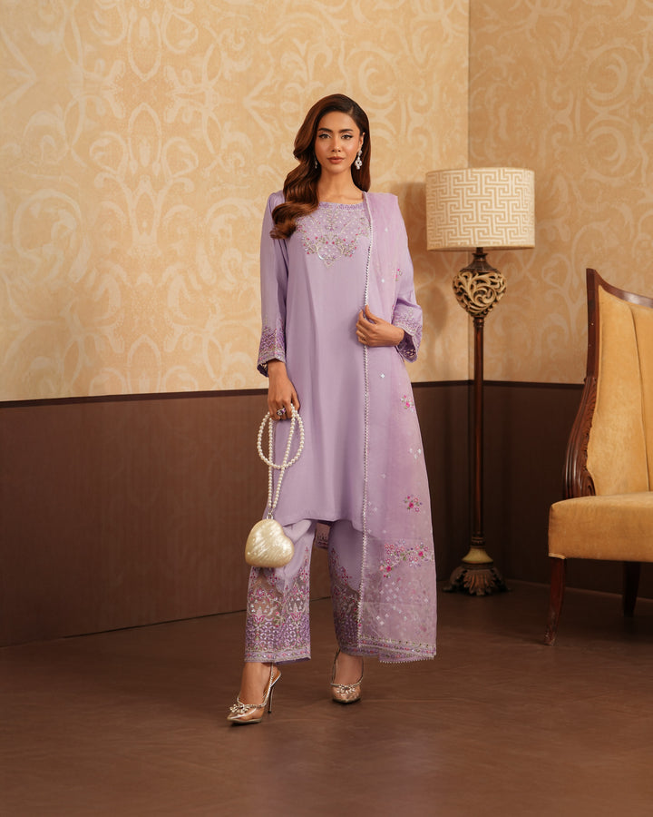 3-Piece Ready-to-Wear Raw Silk Suit | 2272-AF-D.RWS - Sha Posh Textile