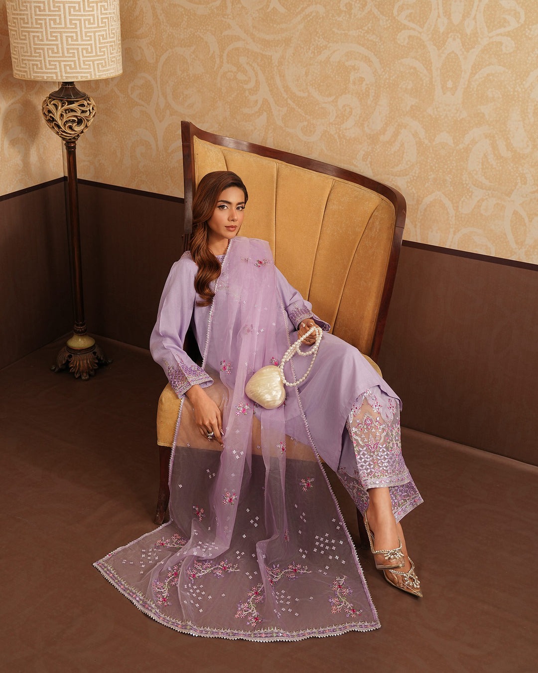 3-Piece Ready-to-Wear Raw Silk Suit | 2272-AF-D.RWS - Sha Posh Textile