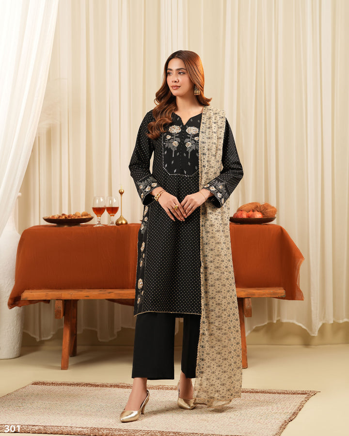 3 Piece Khaddar Suit | 301-BG-KD