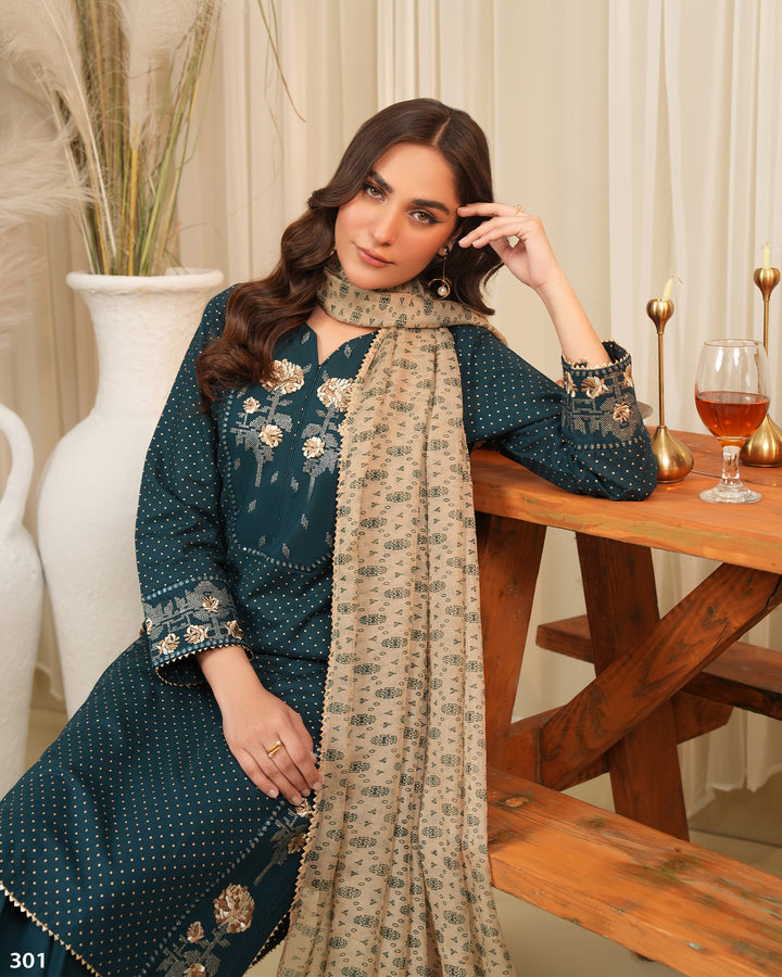 3 Piece Khaddar Suit | 301-BG-KD