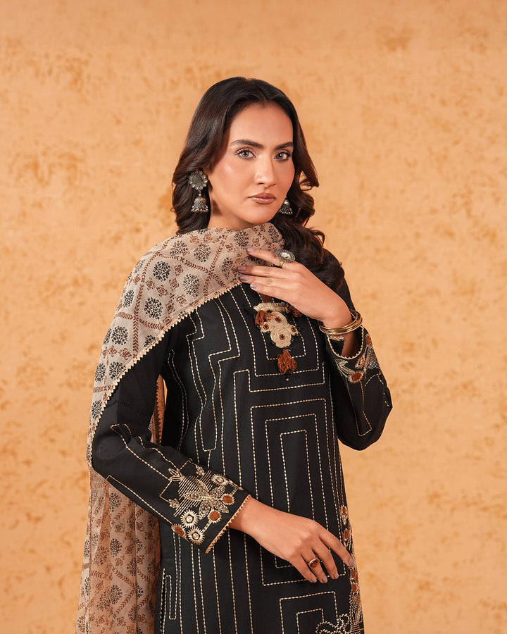 3 Piece Khaddar Suit Stitched | 304-BG-KD