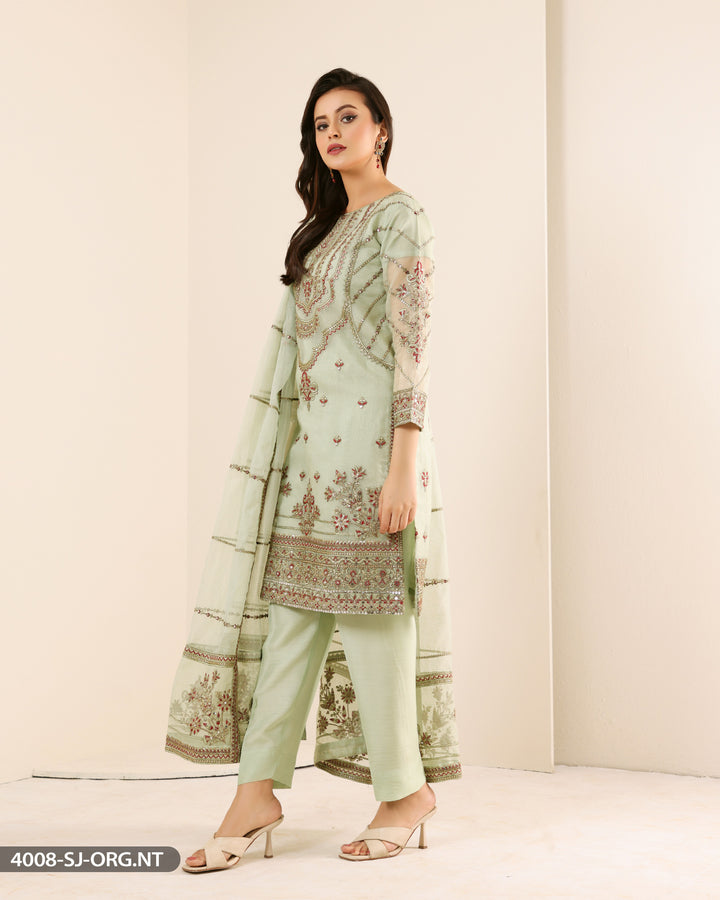 FORMAL 3PC EMBROIDERED SUIT | 4008-SJ-ORZ