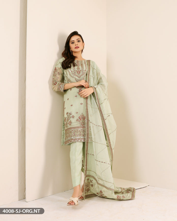 FORMAL 3PC EMBROIDERED SUIT | 4008-SJ-ORZ