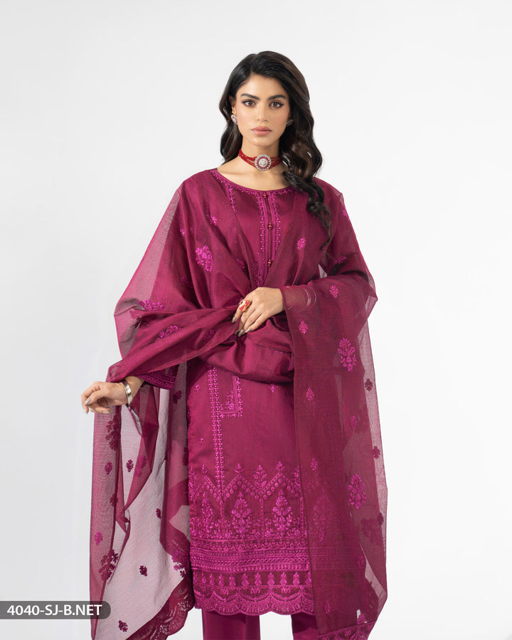 3 Piece Embroidered Suit | 4040-SJ-B.NET