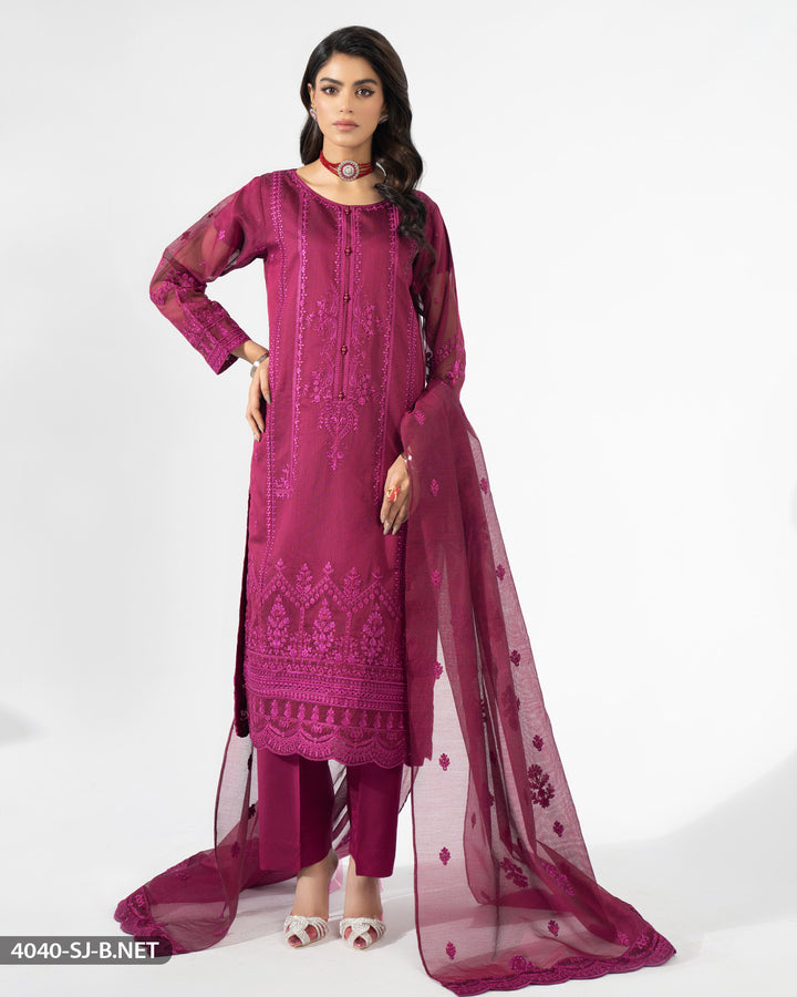 3 Piece Embroidered Suit | 4040-SJ-B.NET