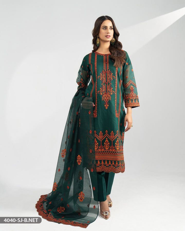 3 Piece Embroidered Suit | 4040-SJ-B.NET