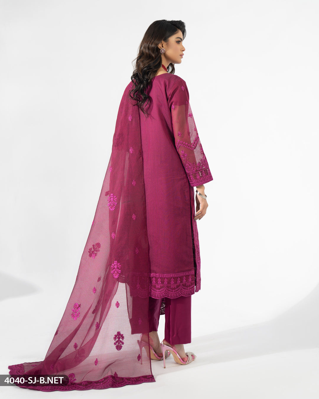 3 Piece Embroidered Suit | 4040-SJ-B.NET