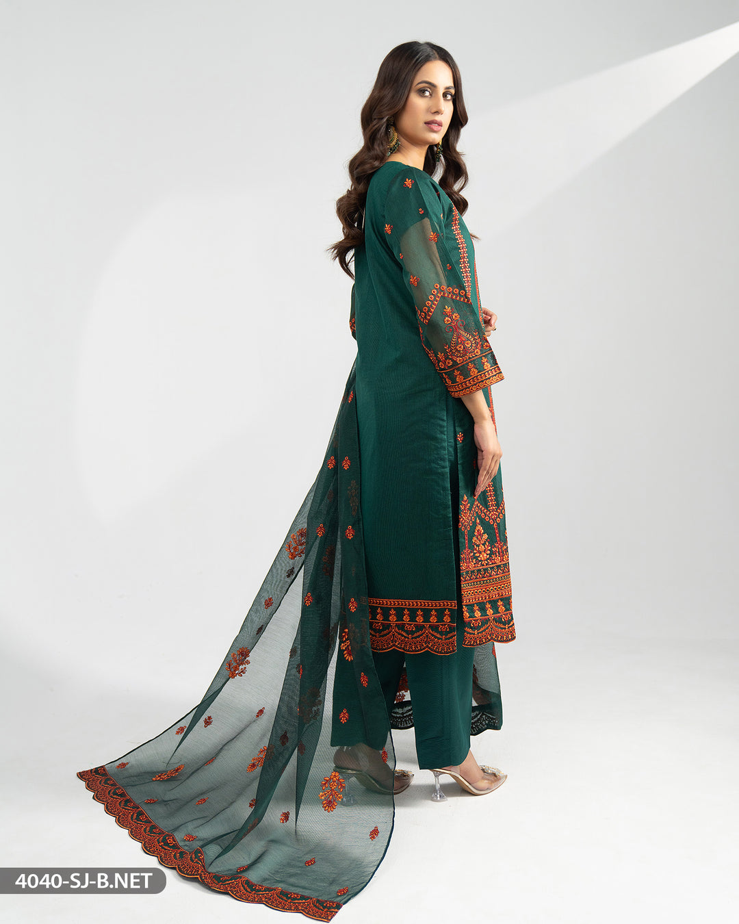 3 Piece Embroidered Suit | 4040-SJ-B.NET