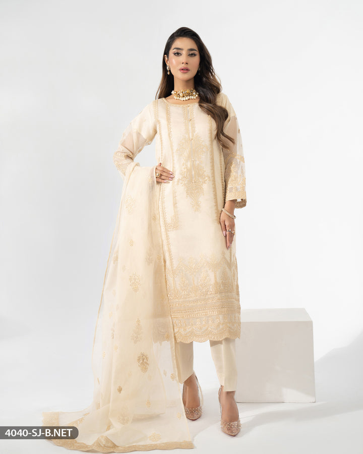 3 Piece Embroidered Suit | 4040-SJ-B.NET