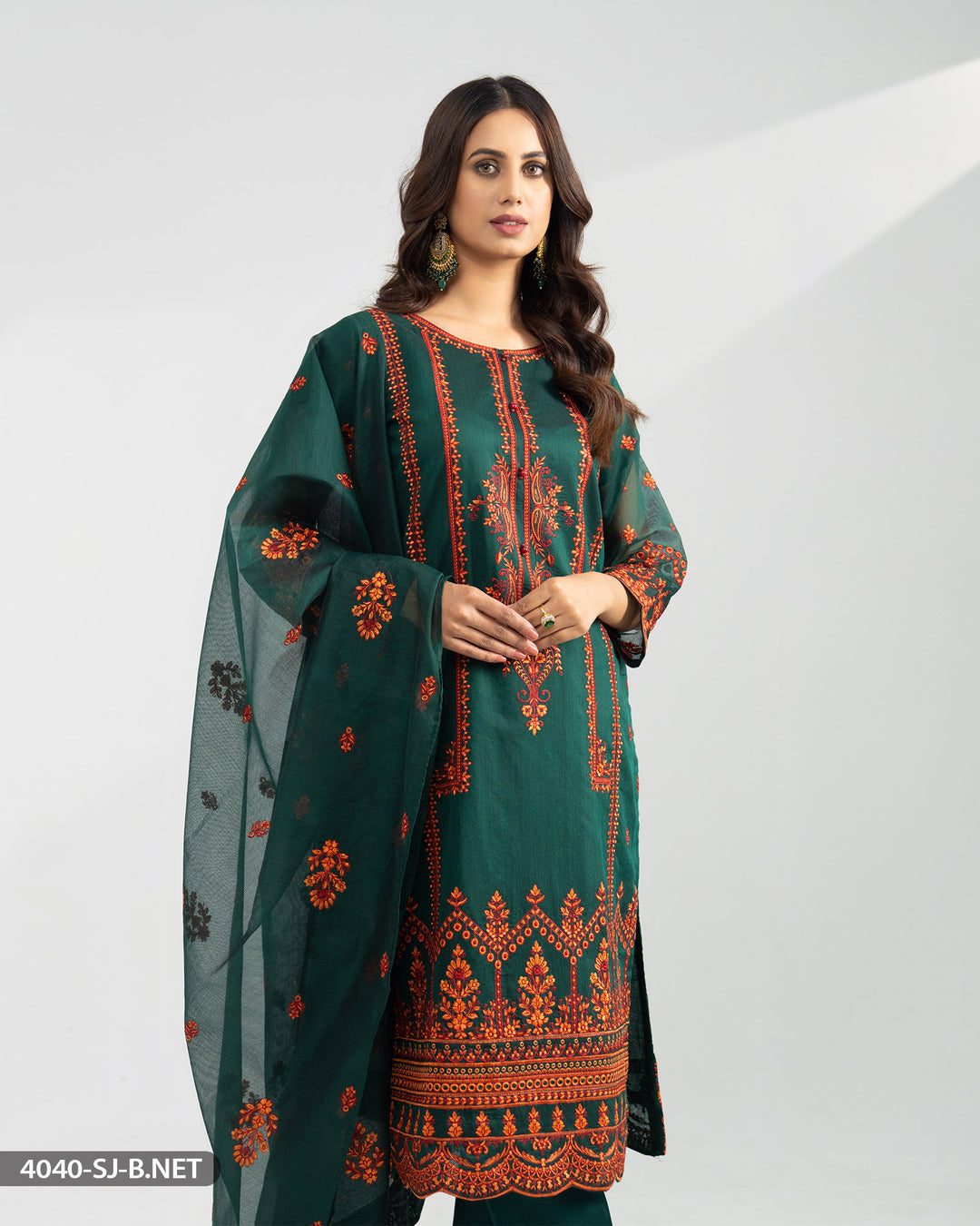 3 Piece Embroidered Suit | 4040-SJ-B.NET