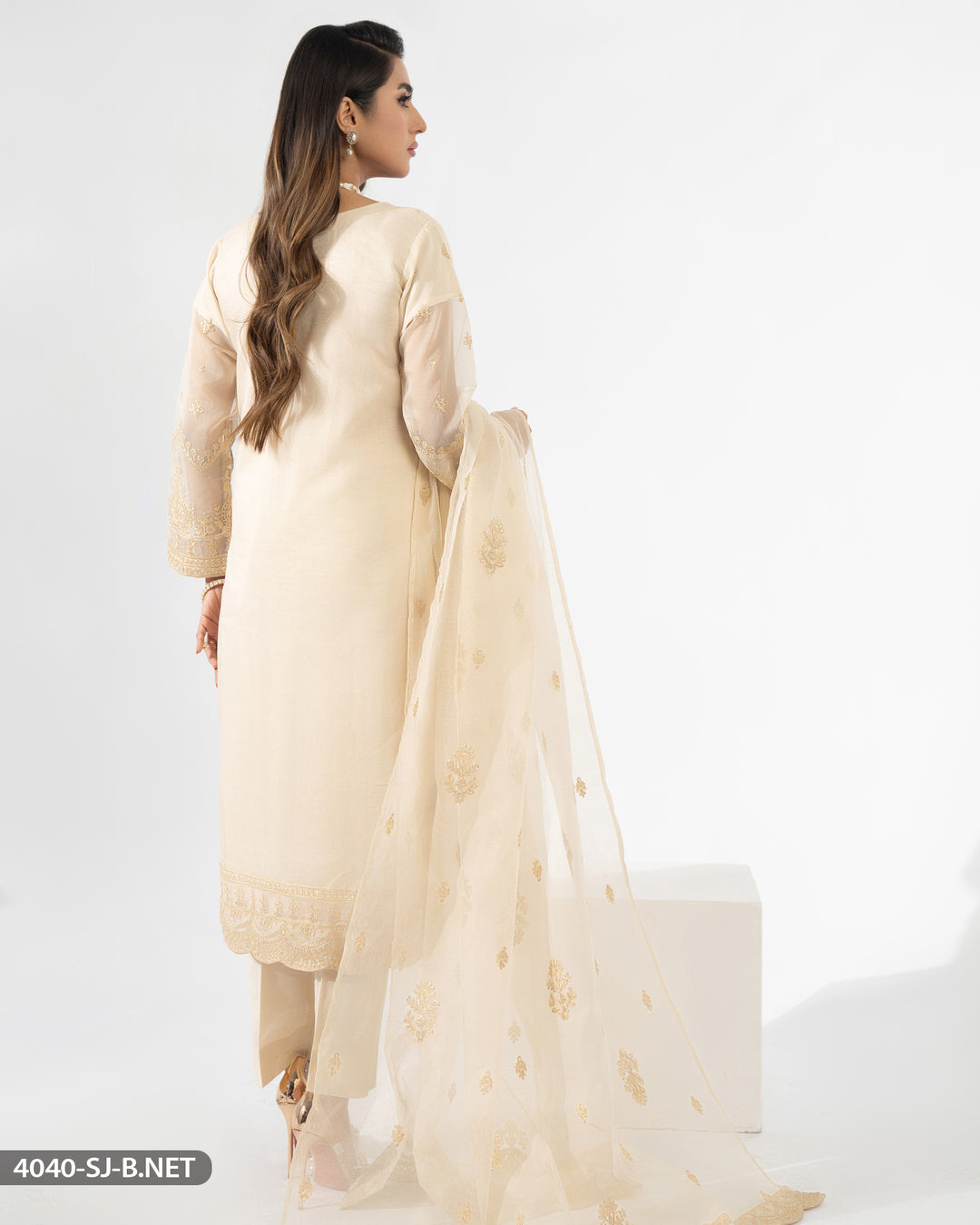 3 Piece Embroidered Suit | 4040-SJ-B.NET