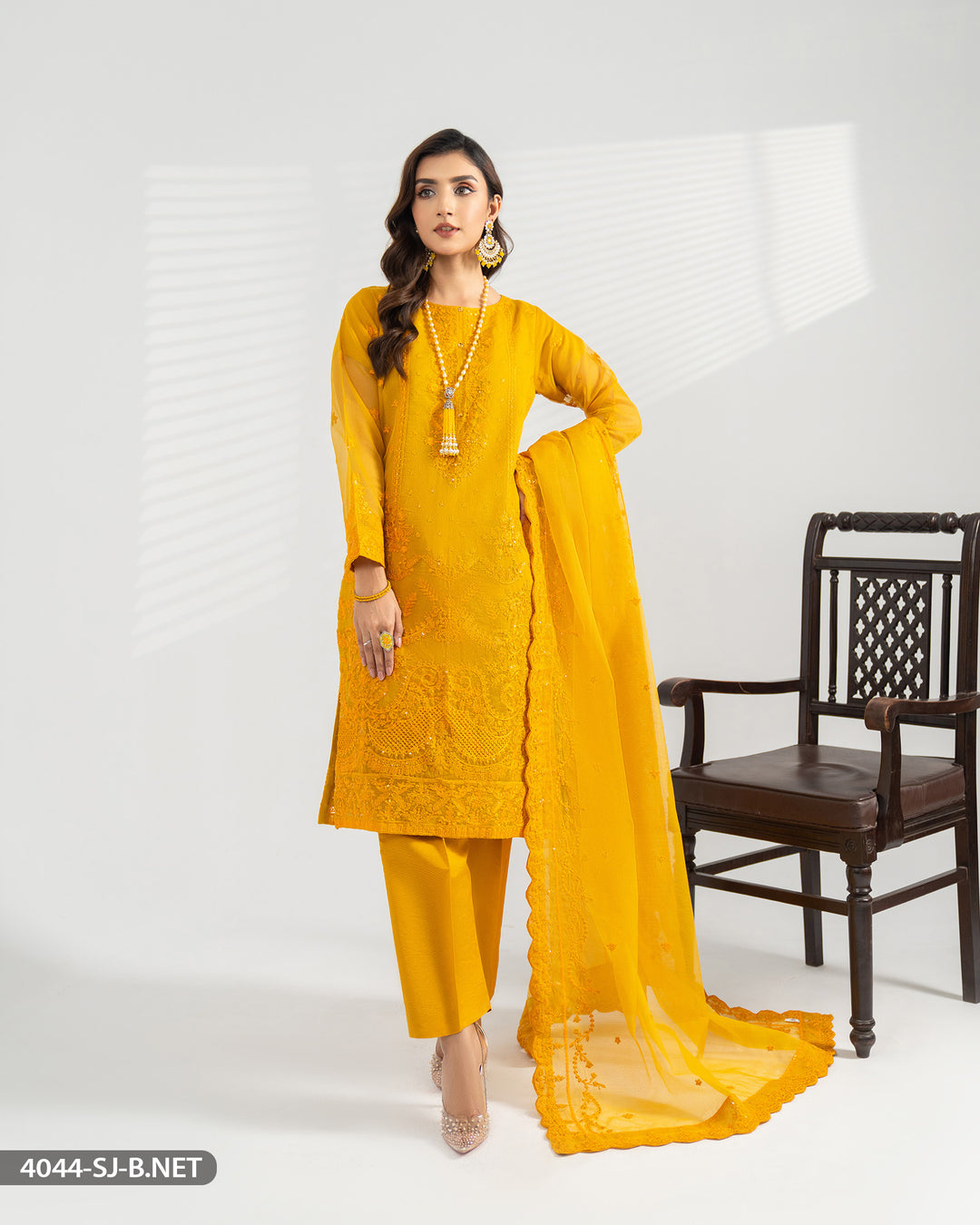 Stitched 3 Piece Embroidered Suit | 4044-SJ-B.NET