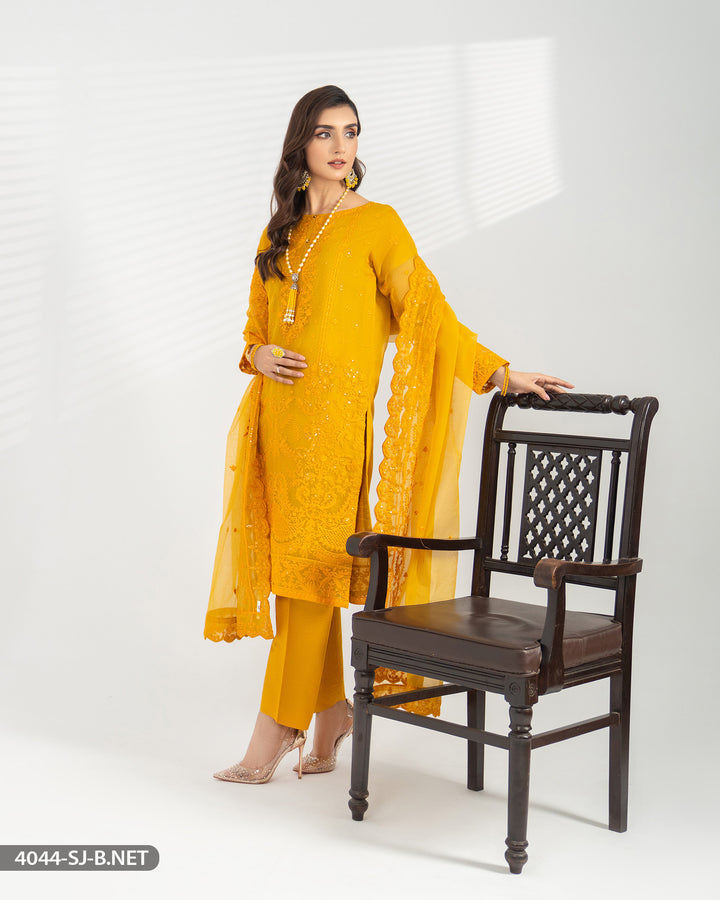 Stitched 3 Piece Embroidered Suit | 4044-SJ-B.NET