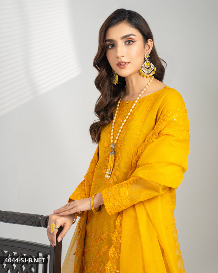 Stitched 3 Piece Embroidered Suit | 4044-SJ-B.NET