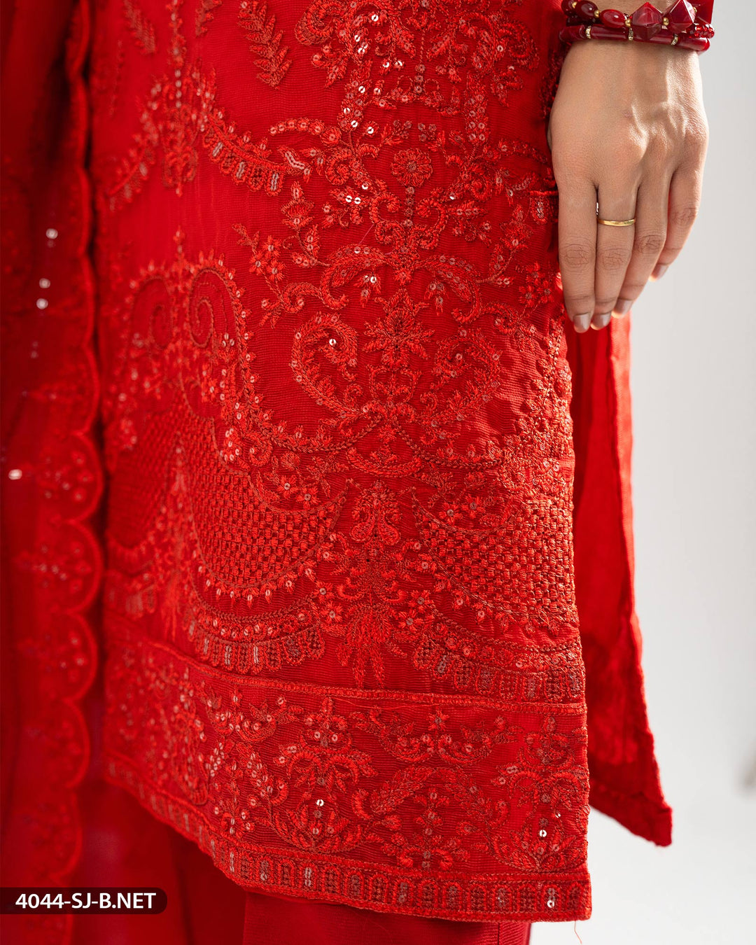 Stitched 3 Piece Embroidered Suit | 4044-SJ-B.NET