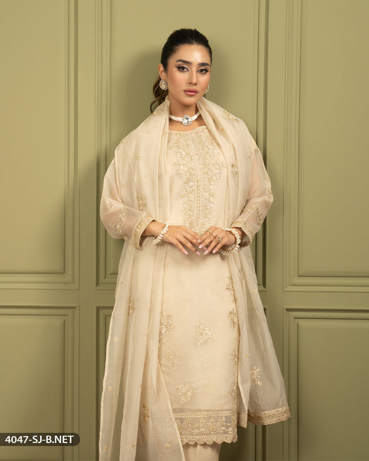 3 Piece Embroidered Suit-4047 | 4047-SJ-B.NET