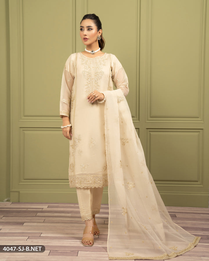 3 Piece Embroidered Suit-4047 | 4047-SJ-B.NET