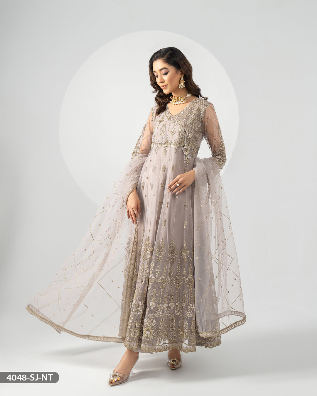 Net Embroidered Maxi | 4048-SJ-NT