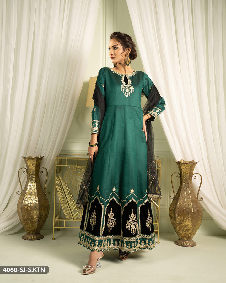 3 Piece Embroidered Maxi | 4060-SJ-S.KTN