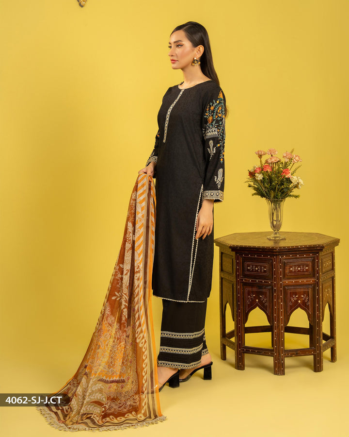 3 Piece Jacquard Cotton Suit | 4062-SJ-J.CT