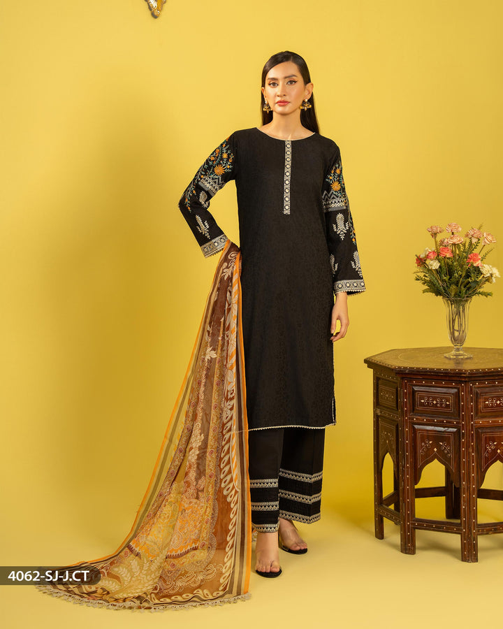 3 Piece Jacquard Cotton Suit | 4062-SJ-J.CT