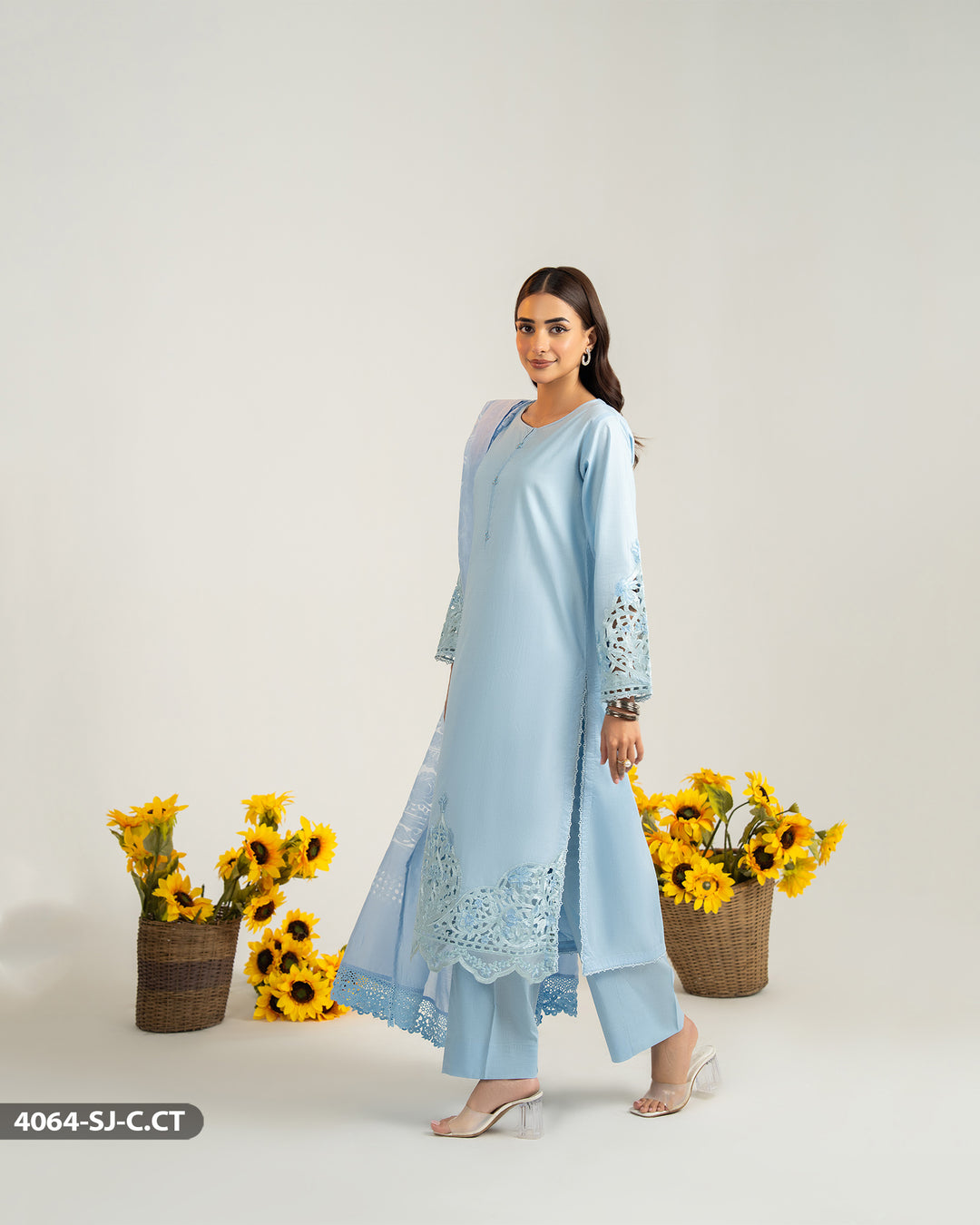 3 Piece Cross Slub Cotton Suit | 4064-SJ-S.C.CT