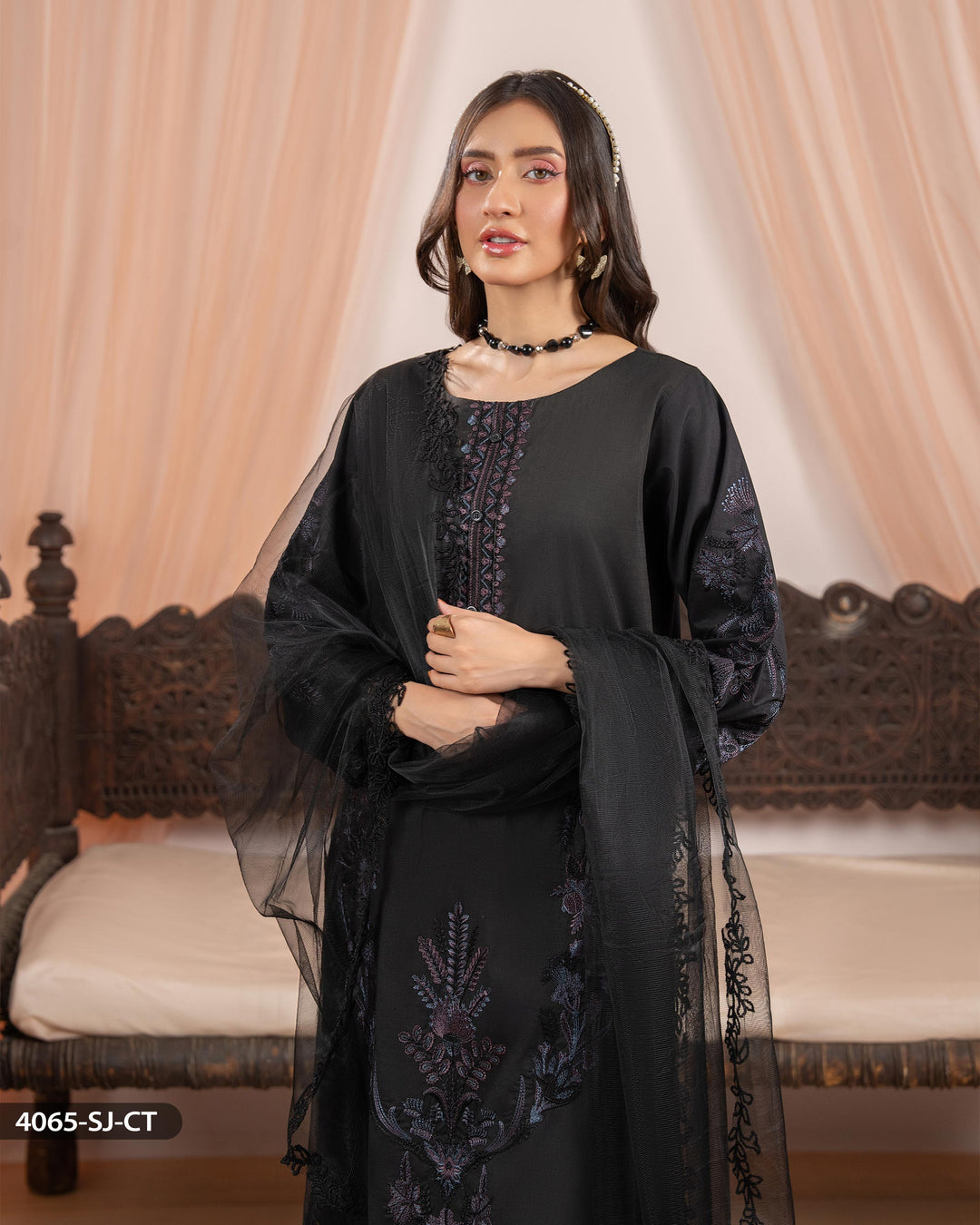 3 Piece Cross Slub Cotton Suit | 4065-SJ-C.S.CT