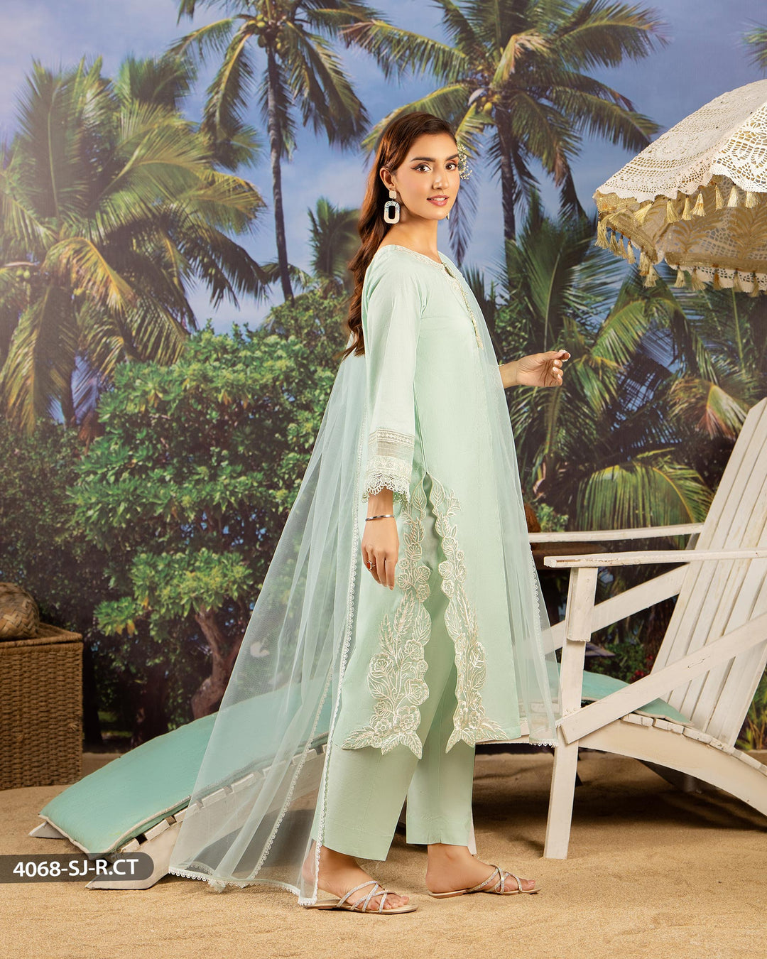 3 Piece Jacquard Cotton Suit | 4068-SJ-J.CT