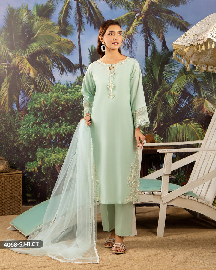 3 Piece Jacquard Cotton Suit | 4068-SJ-J.CT