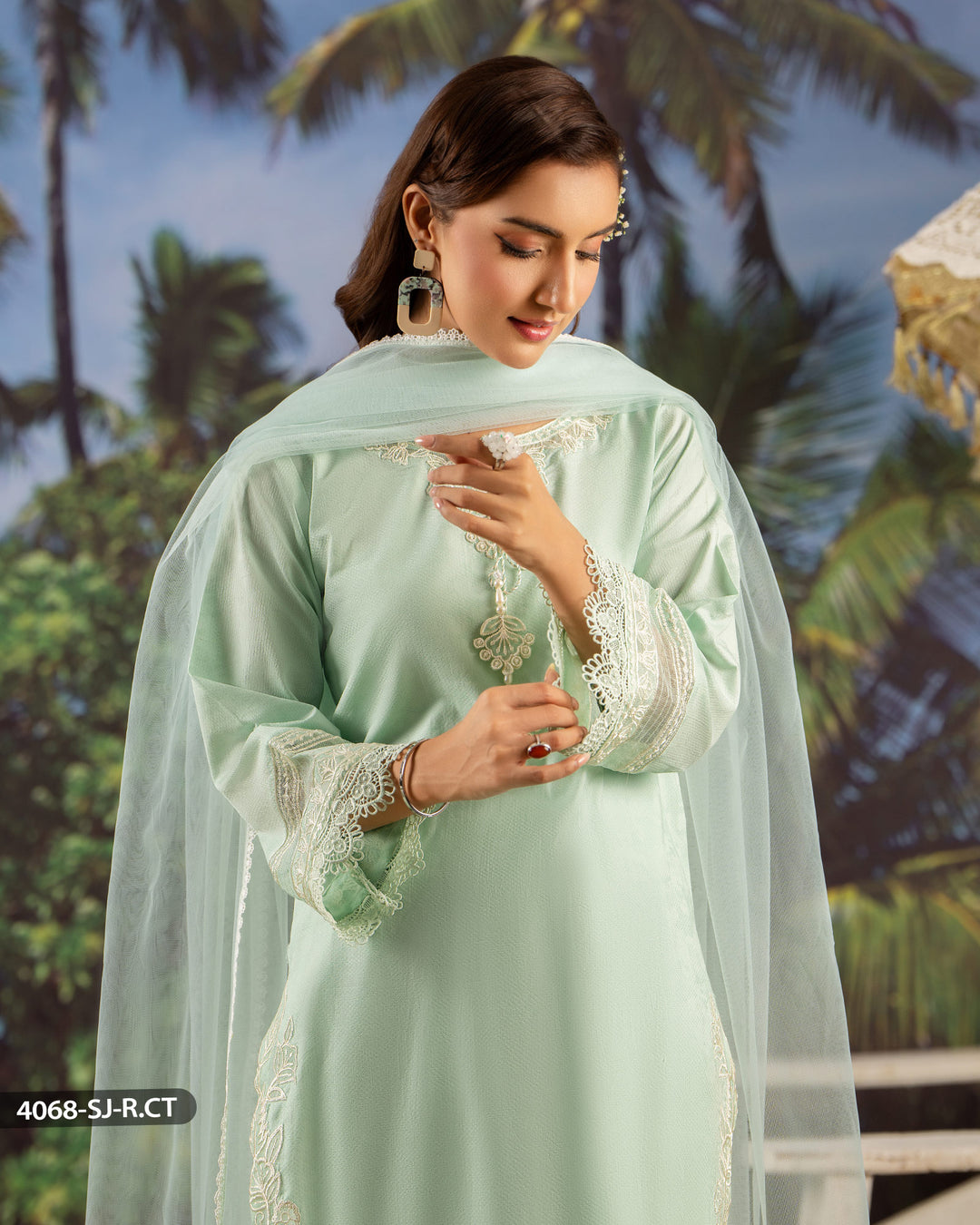 3 Piece Jacquard Cotton Suit | 4068-SJ-J.CT