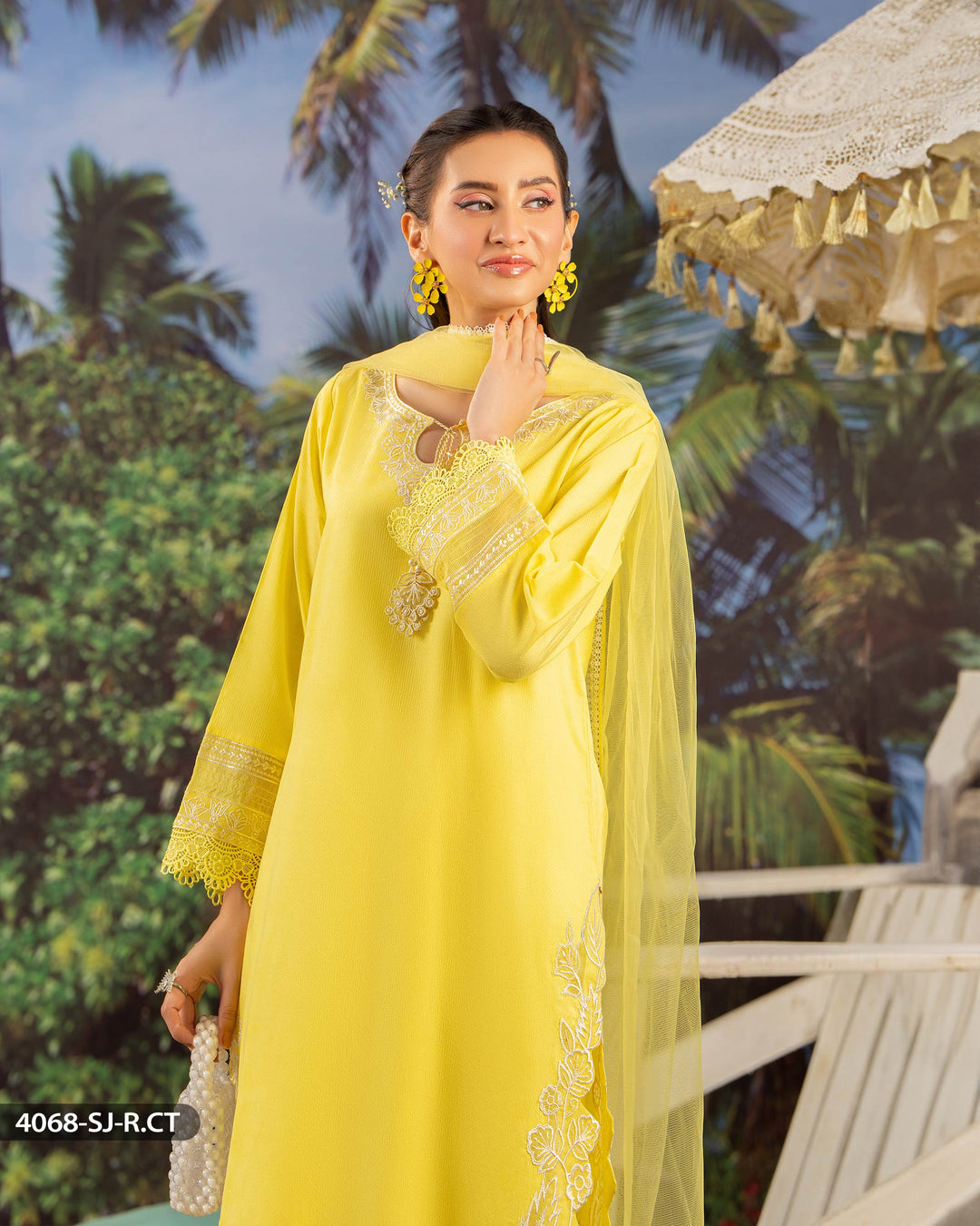 3 Piece Jacquard Cotton Suit | 4068-SJ-J.CT