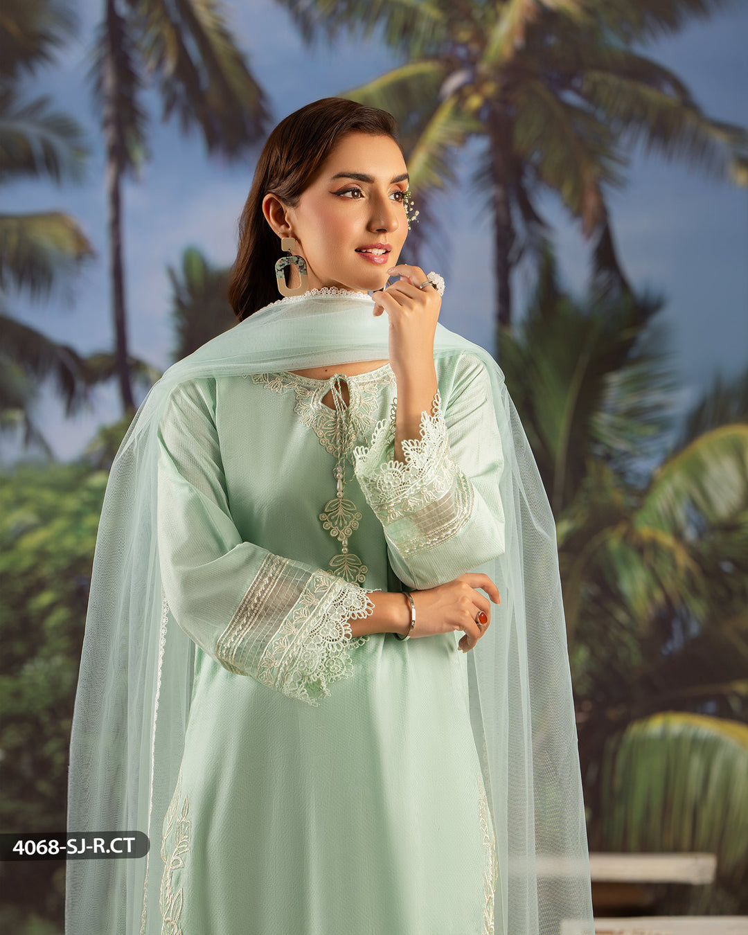 3 Piece Jacquard Cotton Suit | 4068-SJ-J.CT