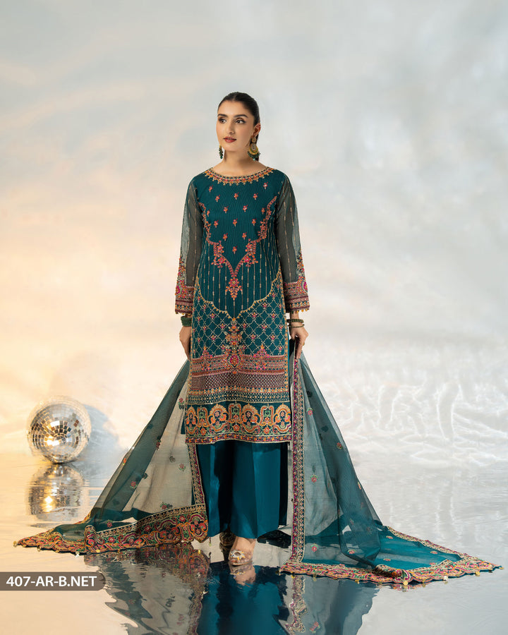 3 Piece Embroidered Suit | 407-AR-B.NET