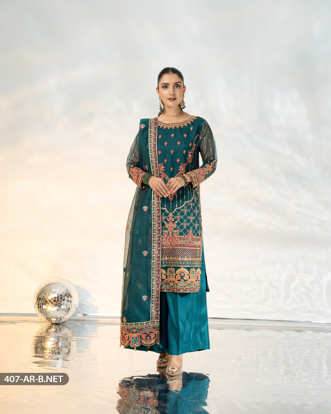 3 Piece Embroidered Suit | 407-AR-B.NET