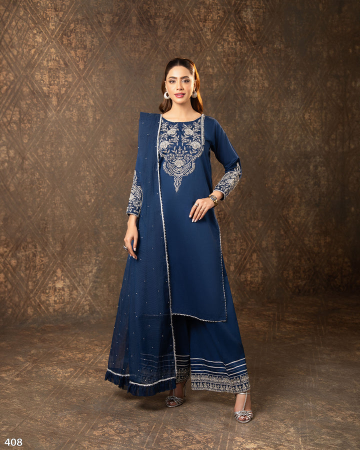 3 Piece Cotton Satin Suit | 408-AR-CT.ST - Sha Posh Textile