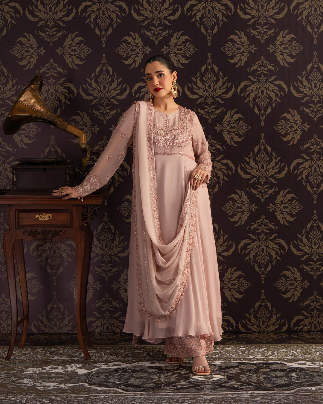 3 Piece Chiffon Suit Stitched | 4085-SJ-CF