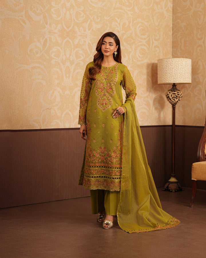 3-Piece Ready-to-Wear Organza Net Suit | 4096-SJ-ORZ - Sha Posh Textile