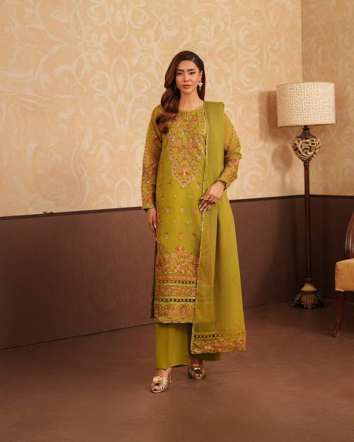 3-Piece Ready-to-Wear Organza Net Suit | 4096-SJ-ORZ - Sha Posh Textile