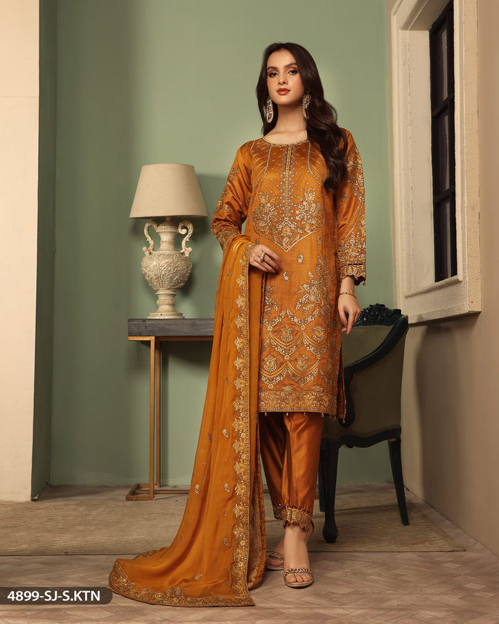 FORMAL 3PC EMBROIDERED SUIT | 4899-SJ-S.KTN