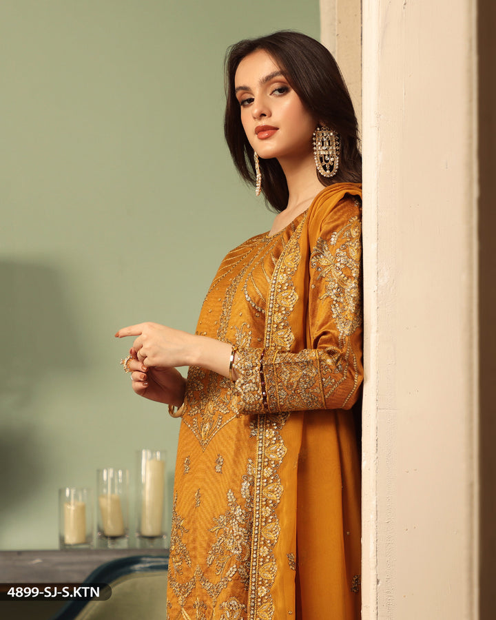 FORMAL 3PC EMBROIDERED SUIT | 4899-SJ-S.KTN