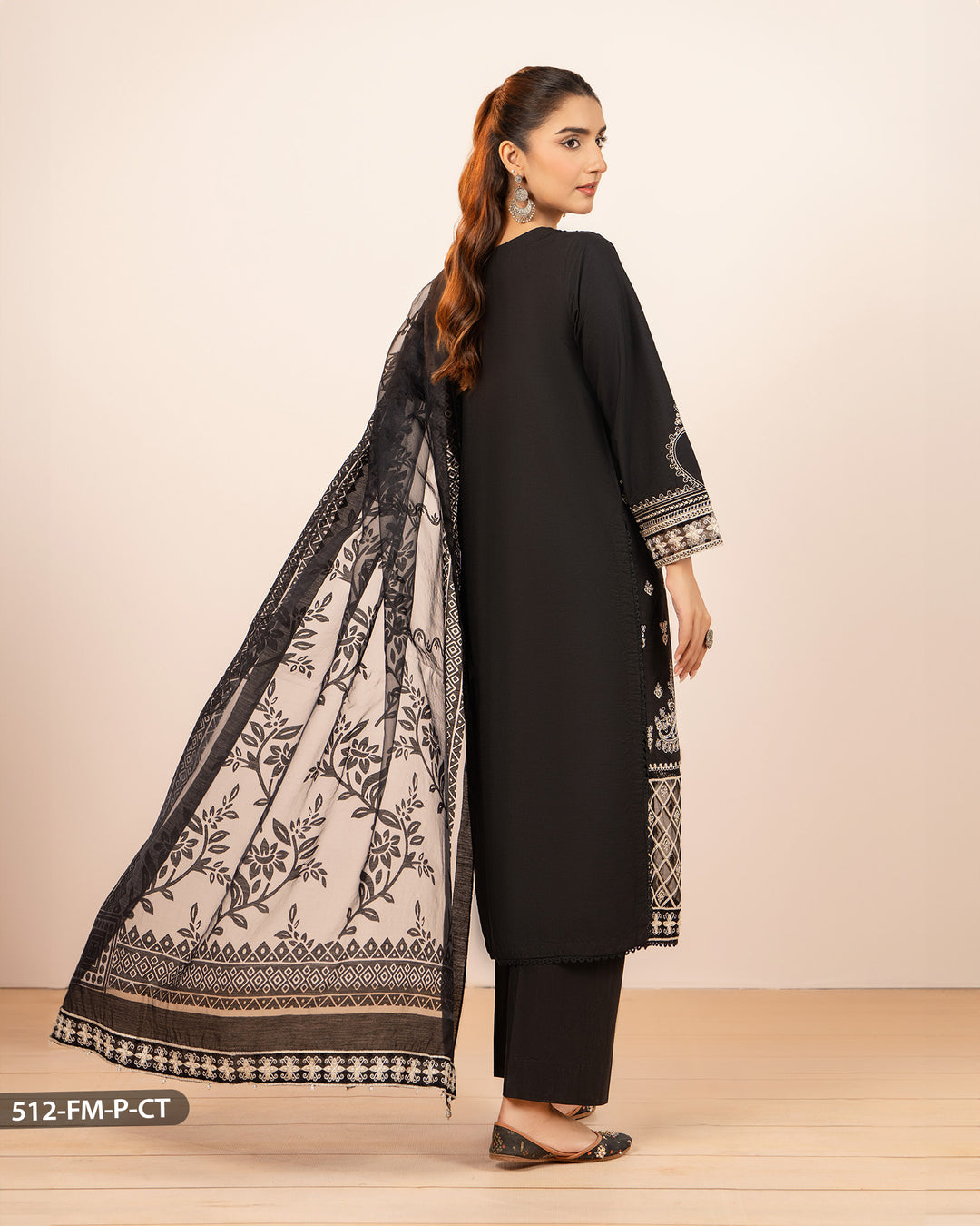 Embroidered Poplin Cotton Suit | 512-FM-P.CT