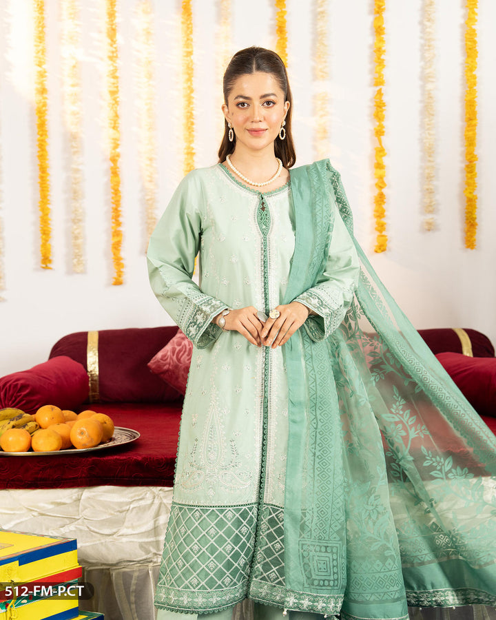 Embroidered Poplin Cotton Suit | 512-FM-P.CT