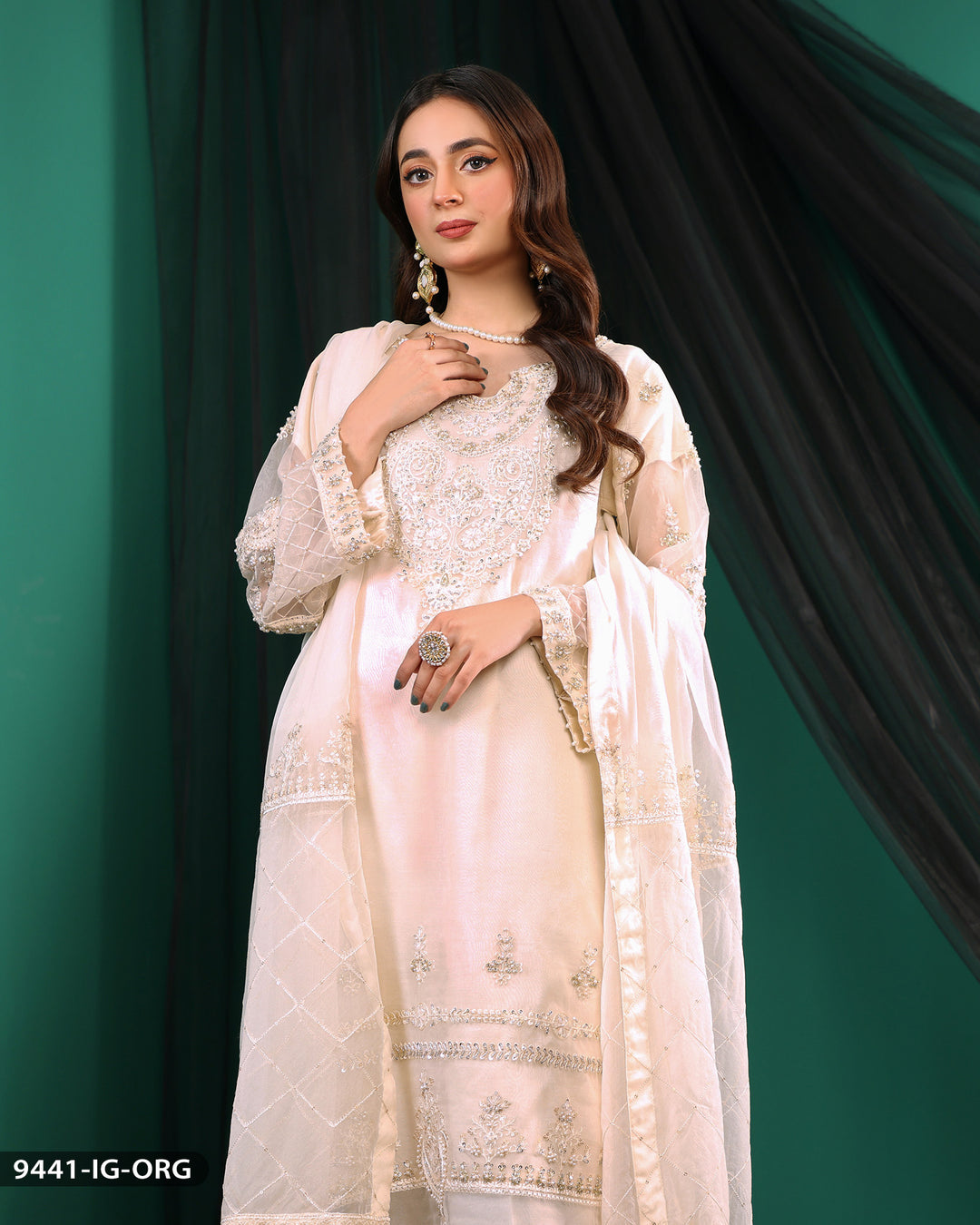 FORMAL 3PC EMBROIDERED SUIT | 9441-IG-ORZ