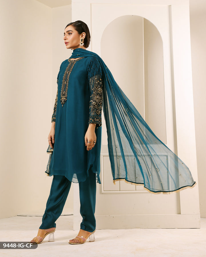 FORMAL 3PC EMBROIDERED SUIT | 9448-IG-CF