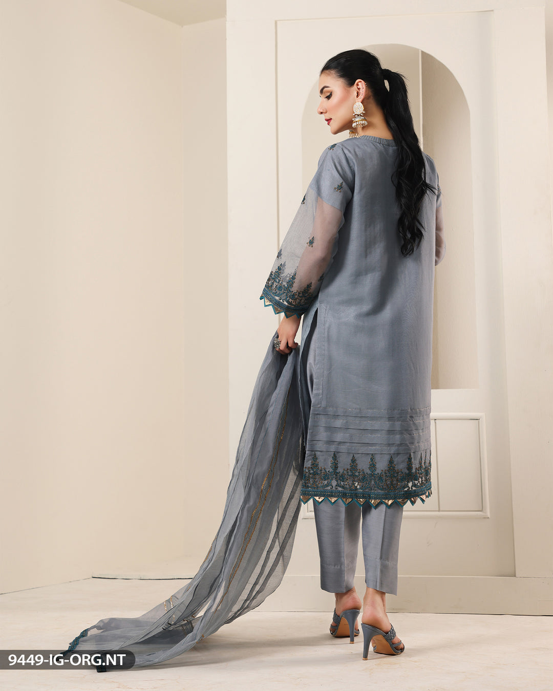 FORMAL 3PC EMBROIDERED SUIT | 9449-IG-ORZ