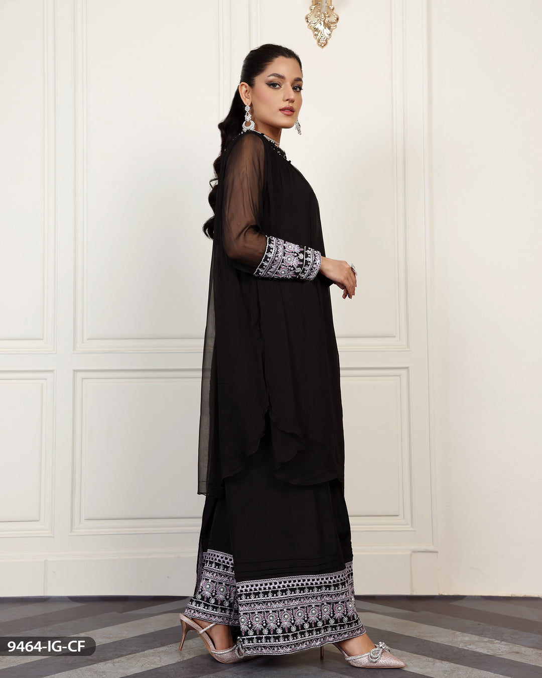 FORMAL 3PC EMBROIDERED SUIT | 9464-IG-CF