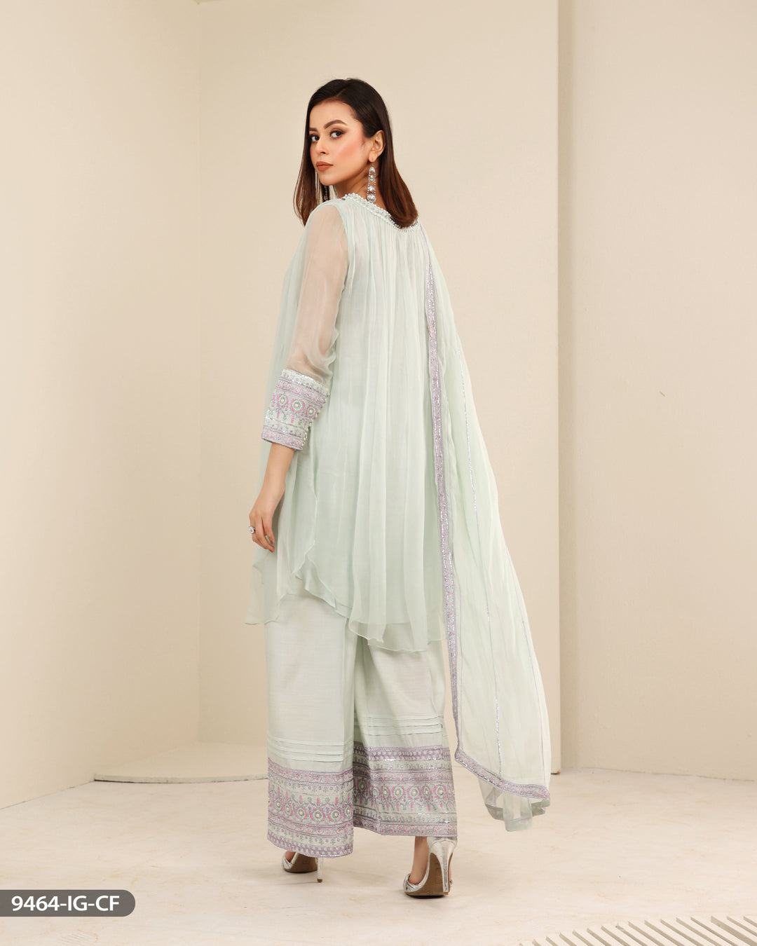 FORMAL 3PC EMBROIDERED SUIT | 9464-IG-CF